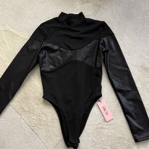 MICS Black Long Sleeve Bodysuit